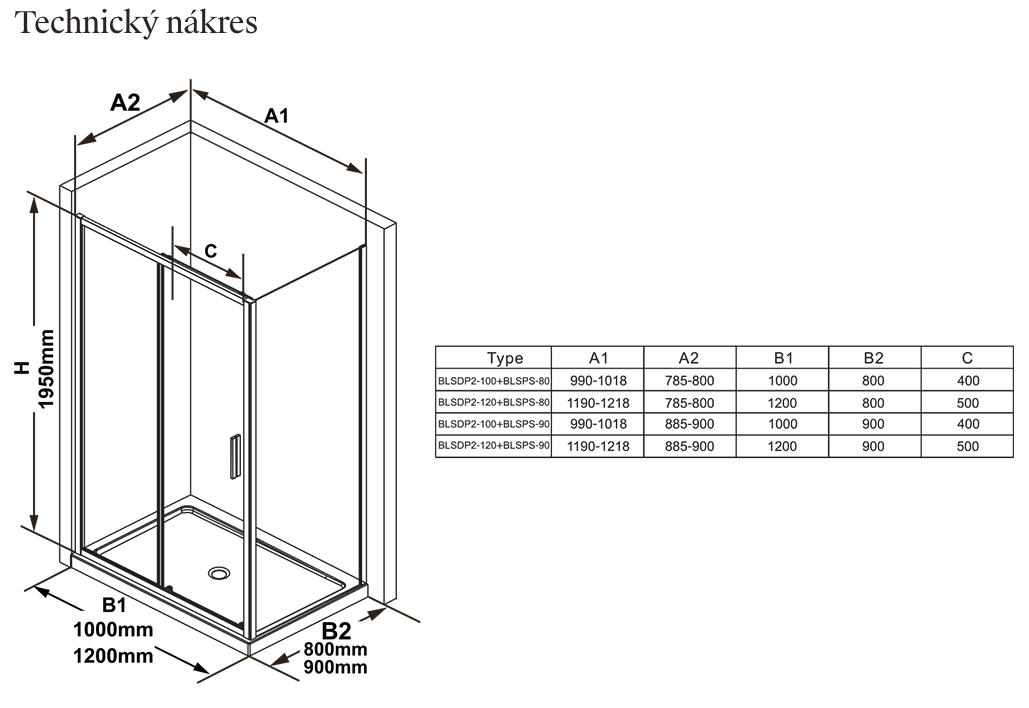 Blix Slim BLSDP2+BLSPS-technicky-nakres